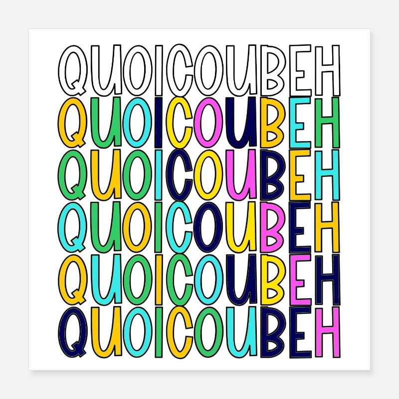 WhatCouBeH Regenbogen-Gitter Poster 40x40 cm