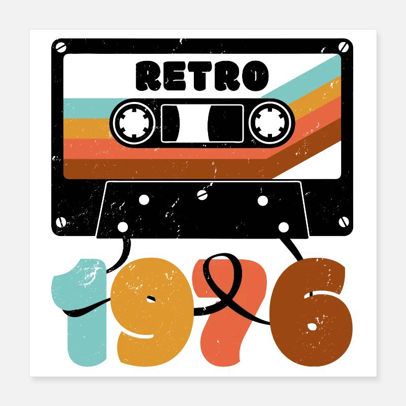 1976 Retro Musikkassette Poster 40x40 cm