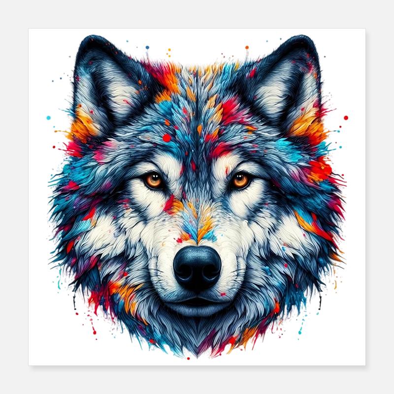 Wolf Poster 16" x 16" (40x40 cm)