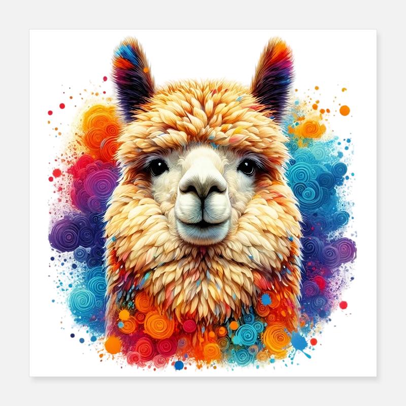 Alpaka Poster 40x40 cm