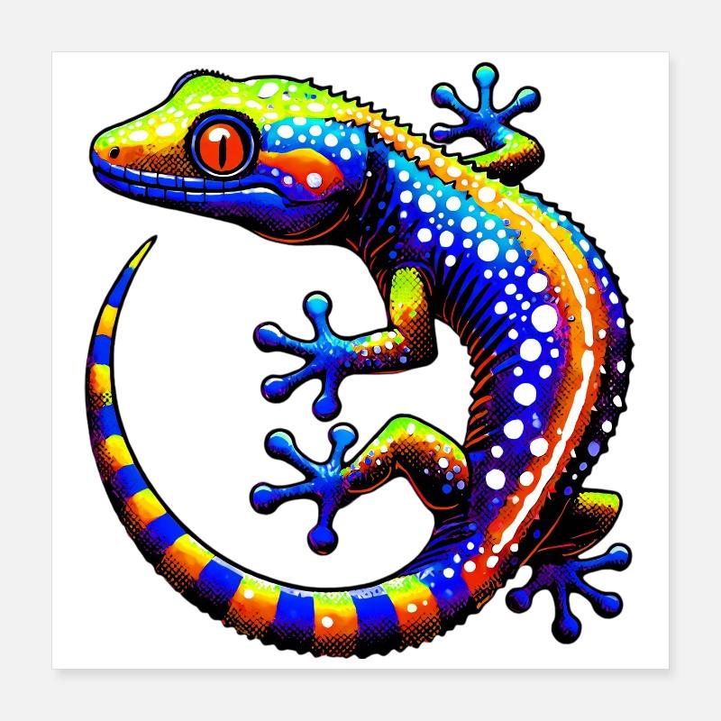 Gecko Poster 40 x 40 cm