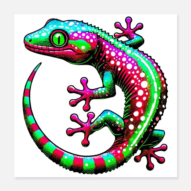 Gecko Poster 40x40 cm