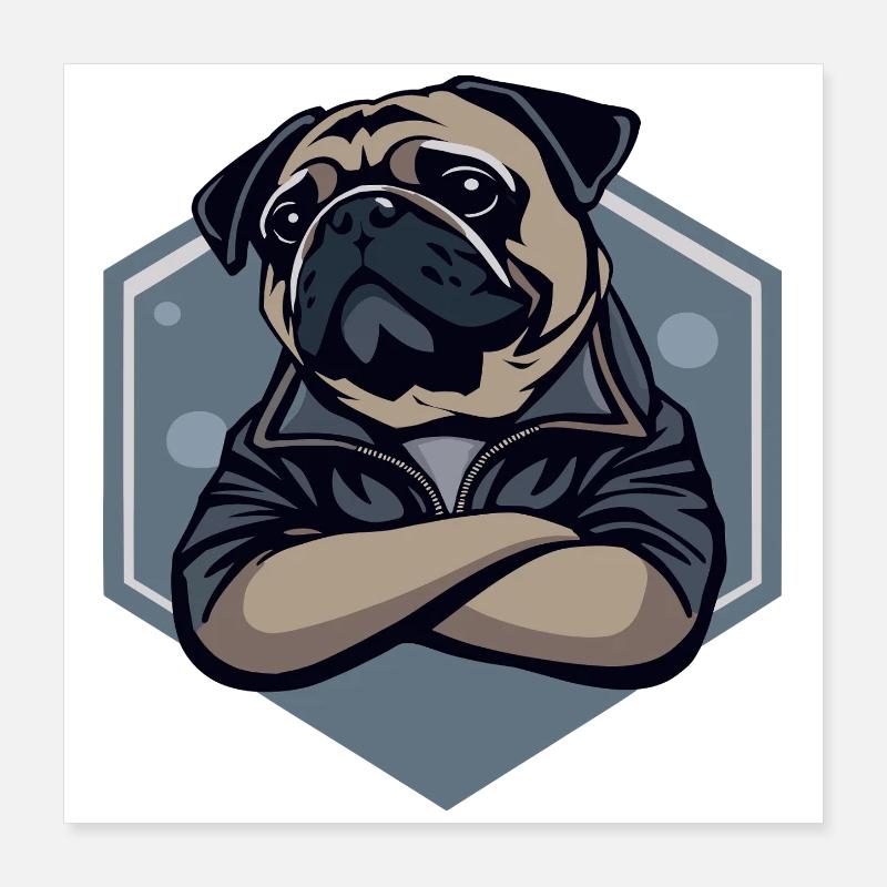 Mops Hund Poster 40x40 cm