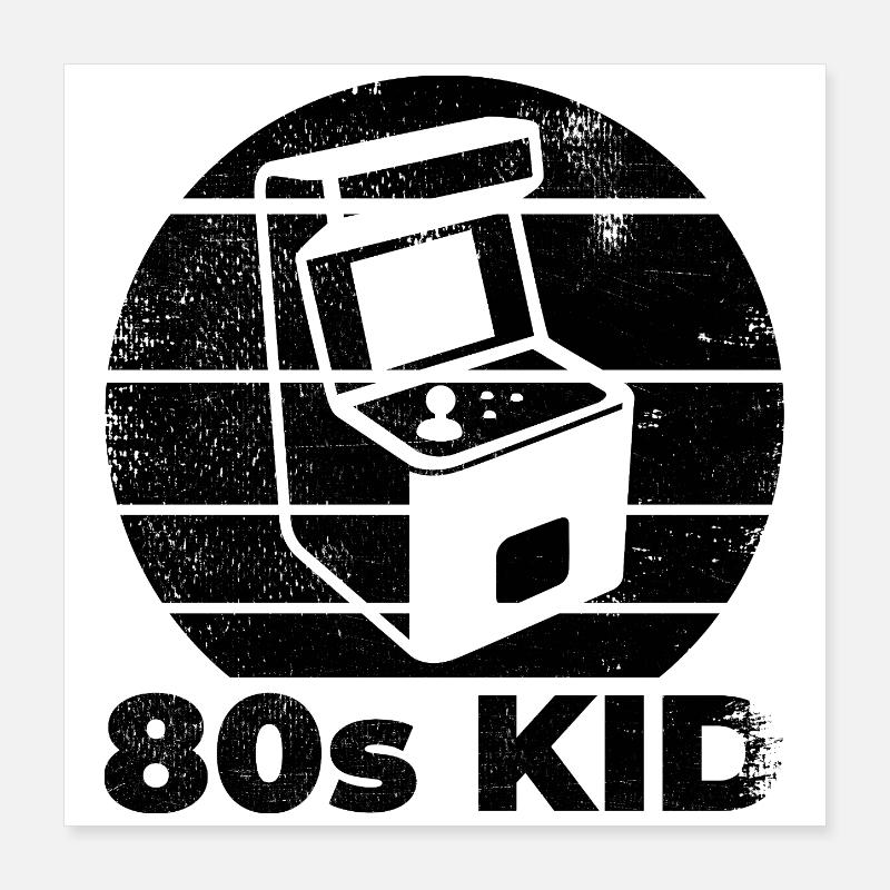 80s Arcade Gaming Poster 16" x 16" (40x40 cm)