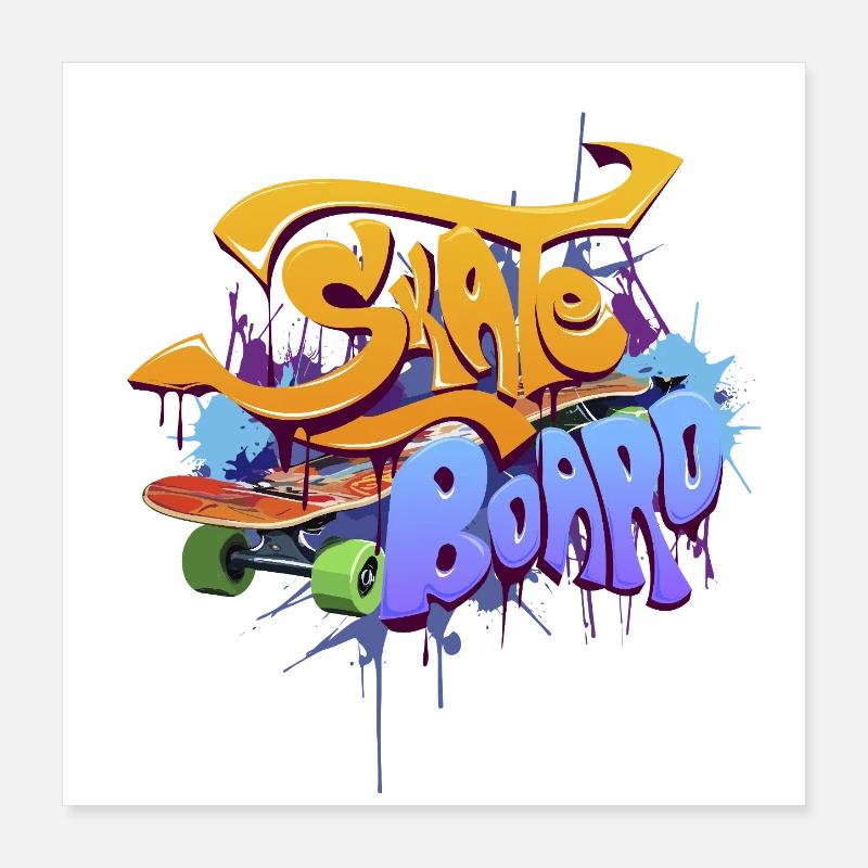 Graffiti Skate Board Design Poster 40x40 cm