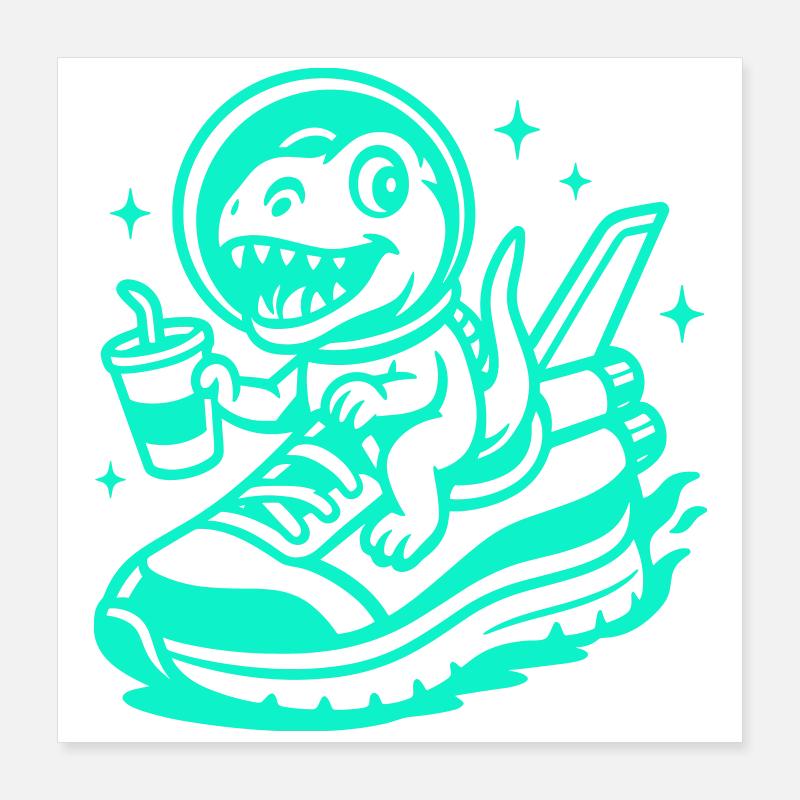 Space Fun Saurus Junior Poster 40 x 40 cm