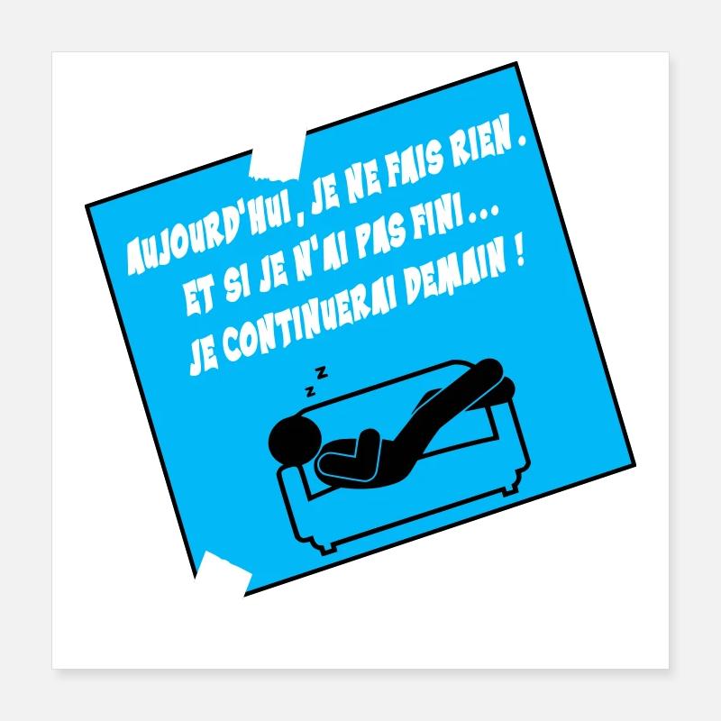 Humorist Quote on Blue Sofa Poster 16" x 16" (40x40 cm)