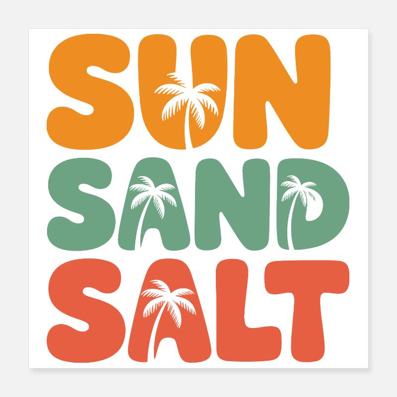 Été - Soleil, sel et sable Poster 40 x 40 cm