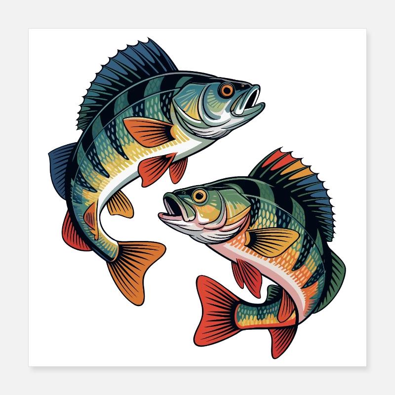 Deux perchoirs de saut Poster 40 x 40 cm