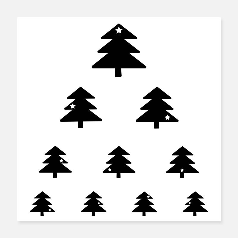 Weihnachtsbaum Sehtest Poster 40x40 cm