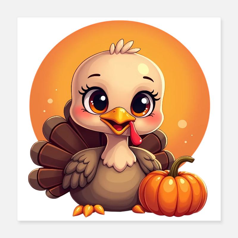 Bébé dinde de Thanksgiving Poster 40 x 40 cm