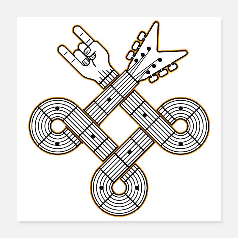 Interlaced Guitar Celtic Knot Poster 16" x 16" (40x40 cm)