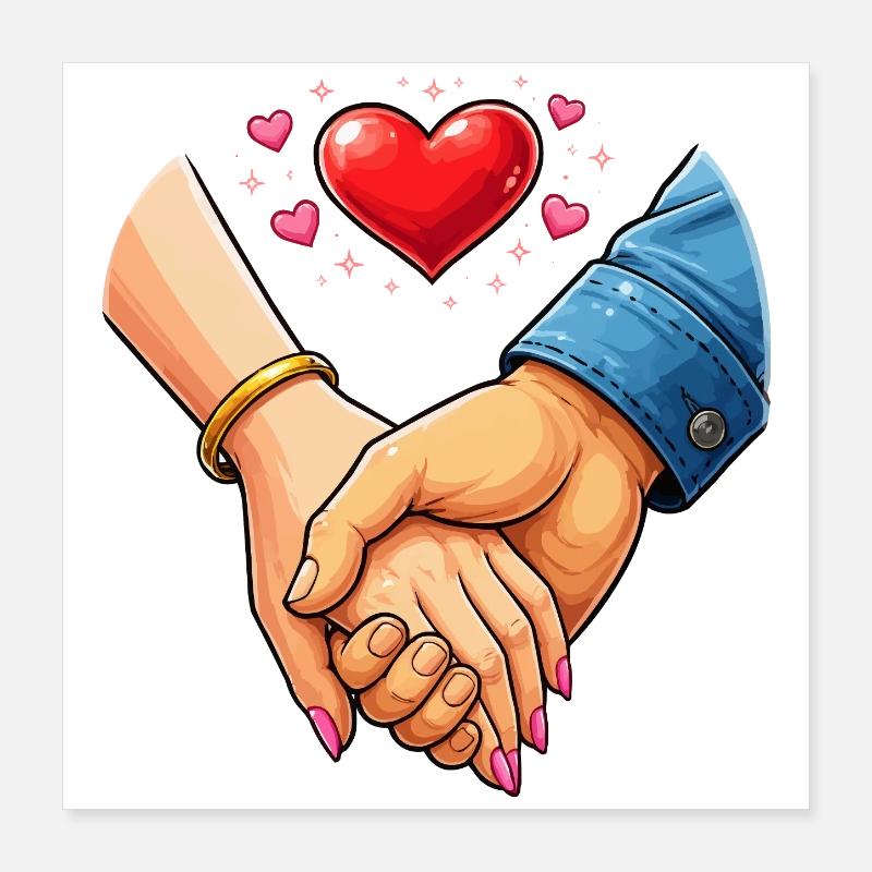 Poignée de main de l’amour – Connexion Poster 40 x 40 cm