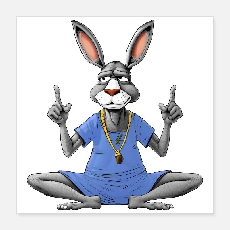 Yoga par âne Poster 40 x 40 cm