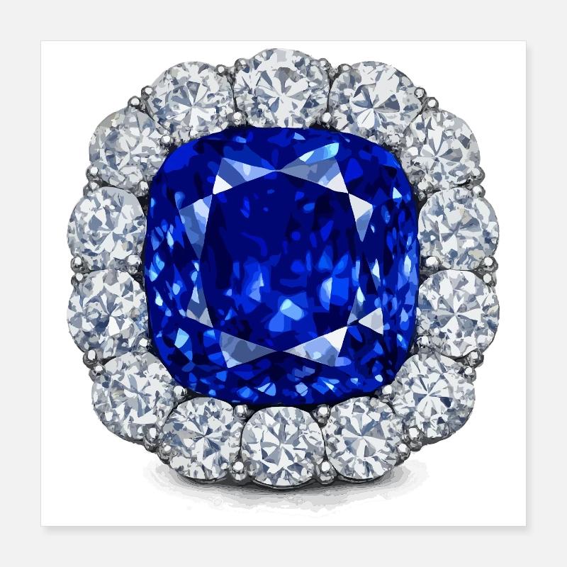 Der Prinz Albert Saphir Poster 40x40 cm