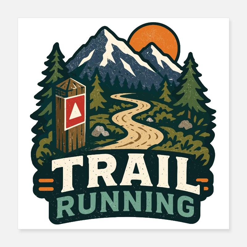 Trail running Poster 40 x 40 cm