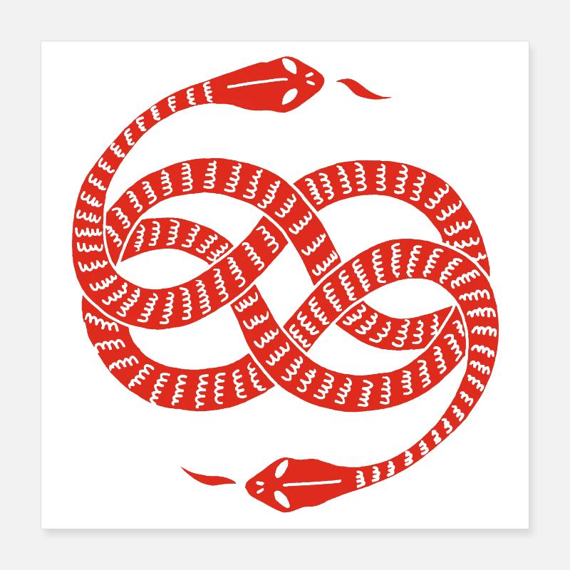 Serpents rouges infinis Poster 40 x 40 cm