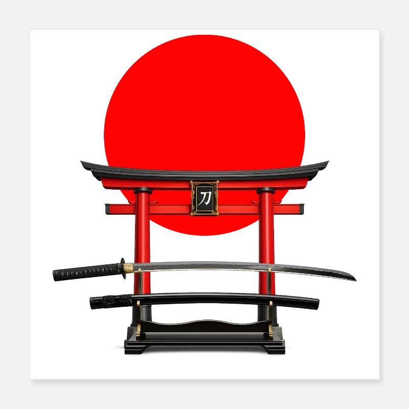 KATANA_VECTOR_ART Poster 40 x 40 cm