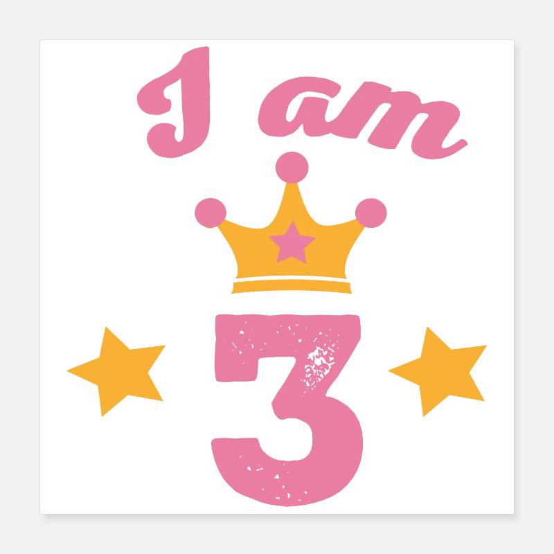 3 anniversaire Poster 40 x 40 cm