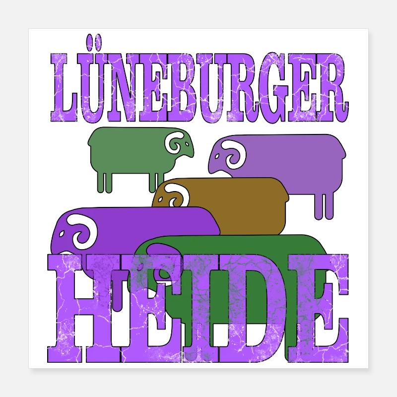 Lüneburger Heide Motiv Poster 40x40 cm