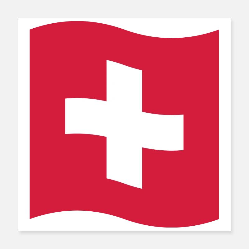 Drapeau Suisse Poster 40 x 40 cm