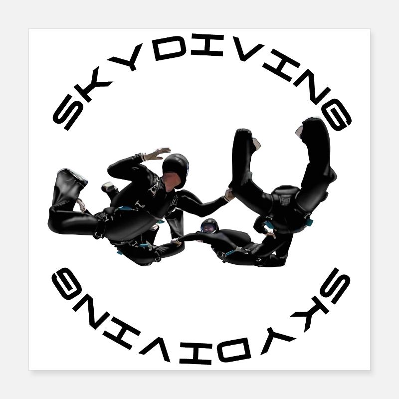 parachutisme Poster 40 x 40 cm
