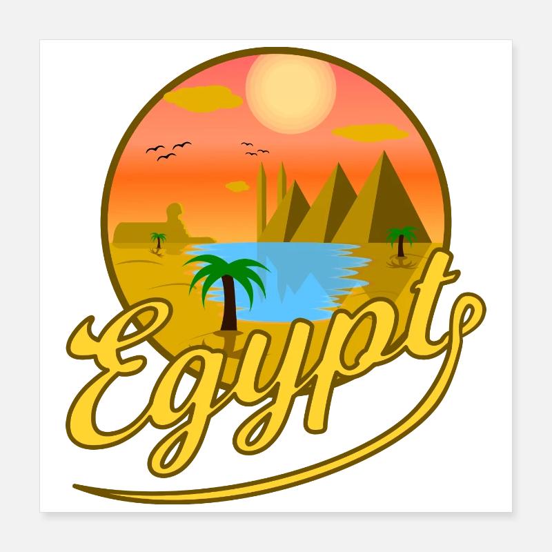 Egypt Pyramides Le Caire Vacances l’Egypte Idée cadeau Poster 40 x 40 cm