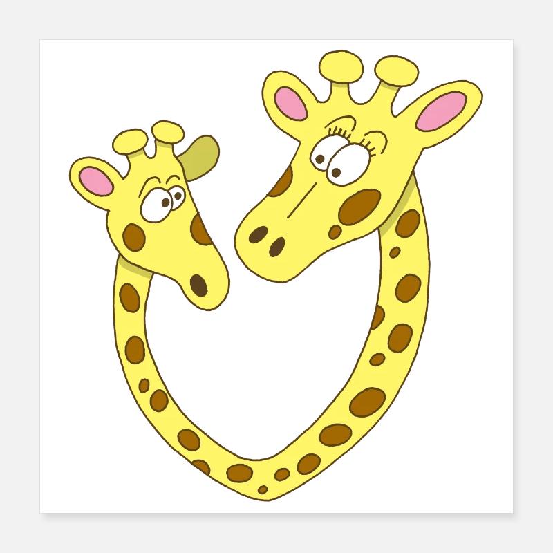 Coeur de girafe Poster 40 x 40 cm