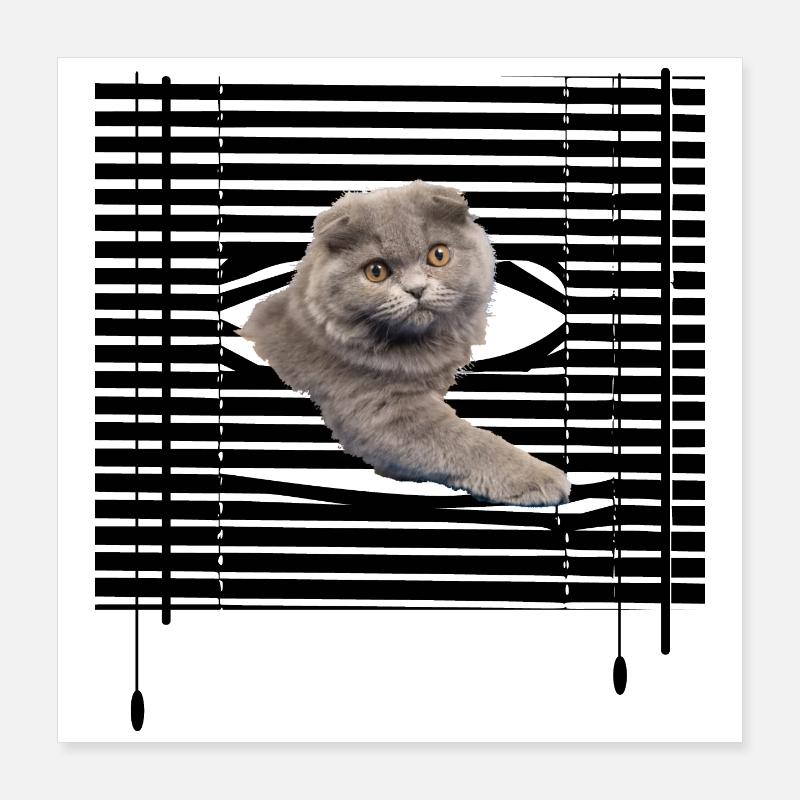 Mon chat s'évade Poster 40 x 40 cm
