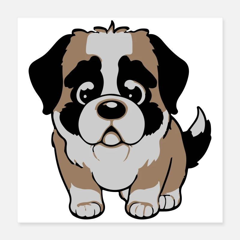 Chien Saint-Bernard Poster 40 x 40 cm