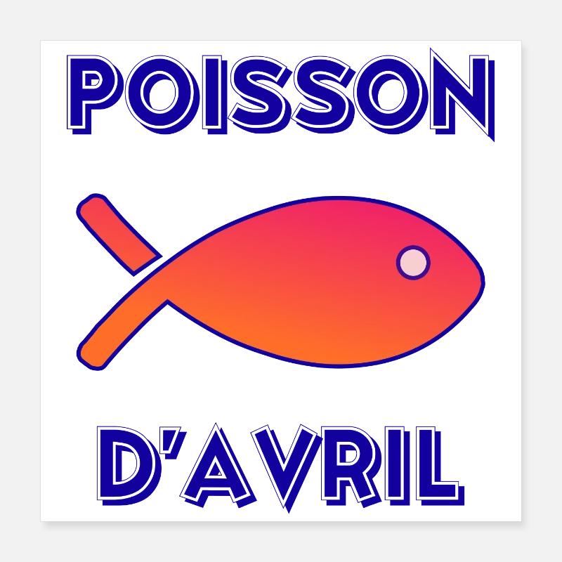 FISH. APRIL FOOL Poster 16" x 16" (40x40 cm)