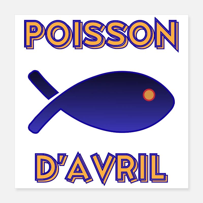 POISSON D'AVRIL Poster 40 x 40 cm