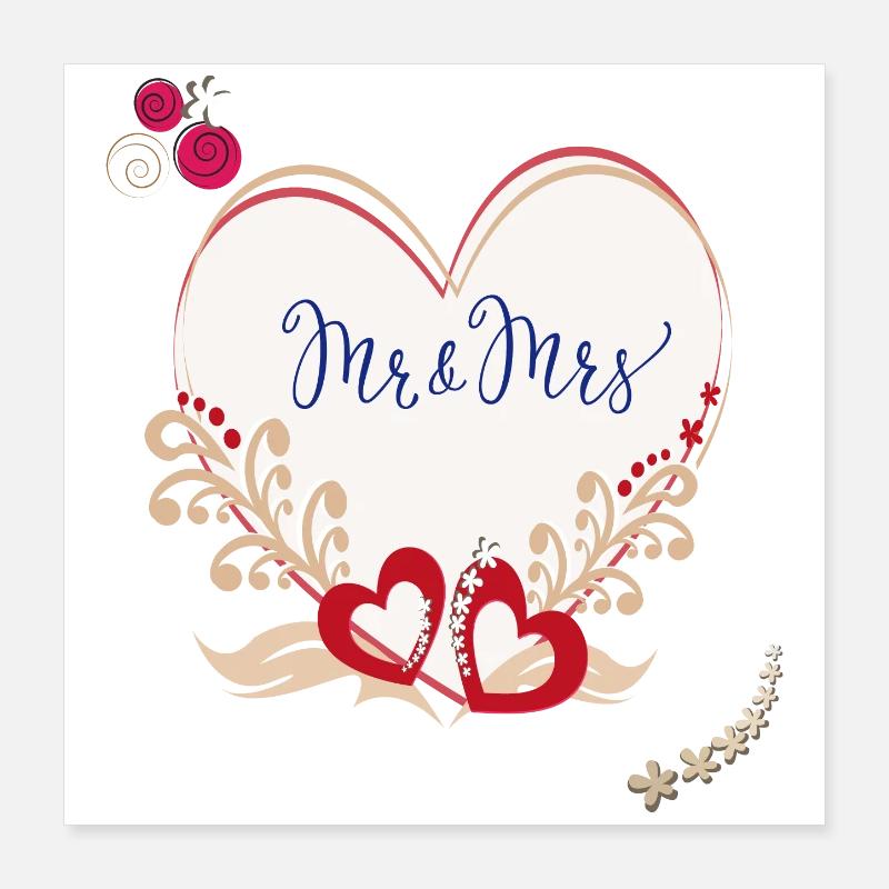 Wedding Married Poster 16" x 16" (40x40 cm)