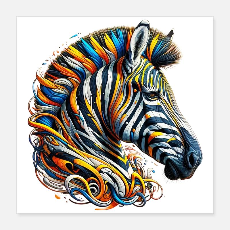 Zèbre Poster 40 x 40 cm