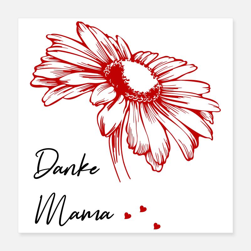 Muttertag Danke Mama Poster 40x40 cm