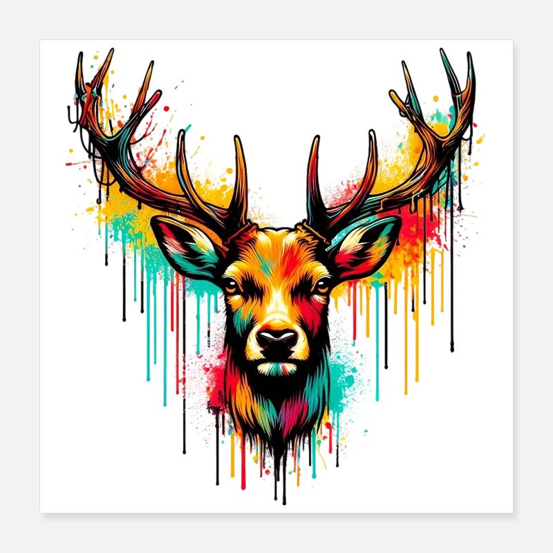 Cerf Poster 40 x 40 cm
