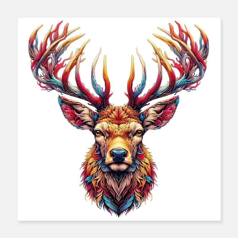 Hirsch Poster 40x40 cm