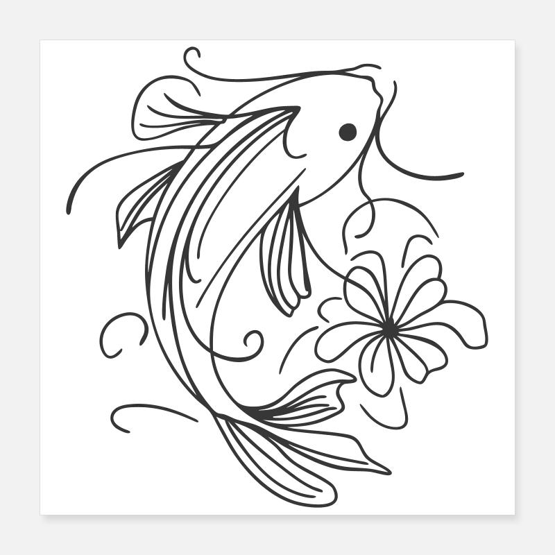 Fish Splash Art Sleek Poster 16" x 16" (40x40 cm)