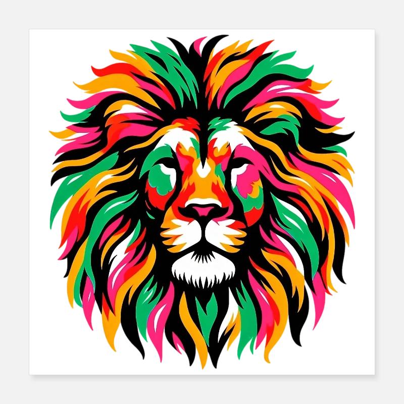 Lion Poster 40 x 40 cm
