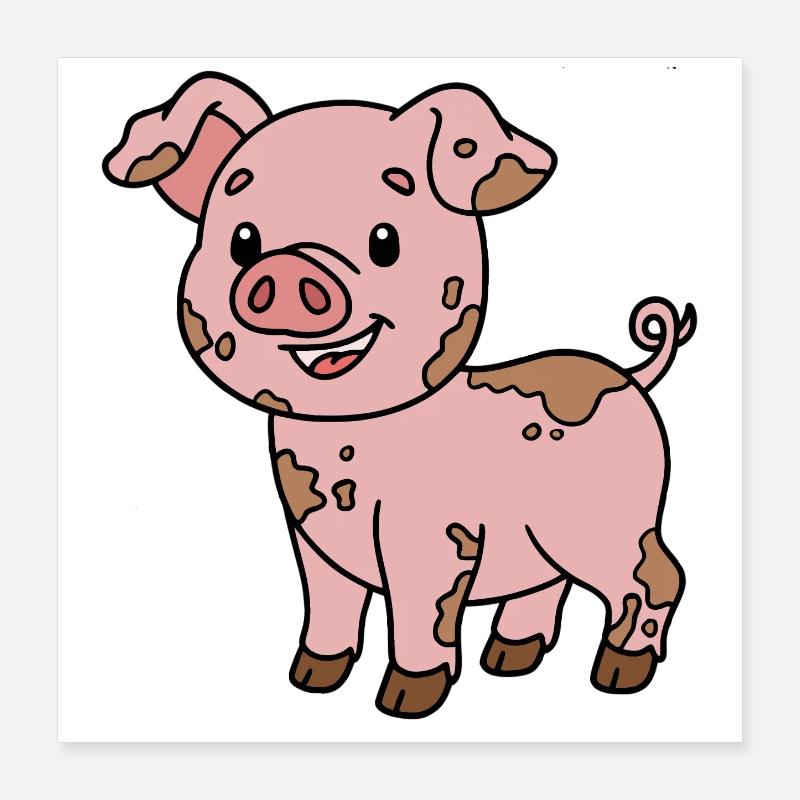 Pig Poster 16" x 16" (40x40 cm)