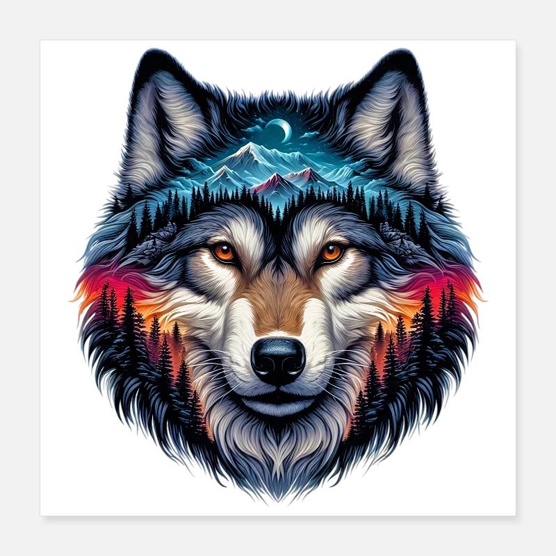 Loup Poster 40 x 40 cm