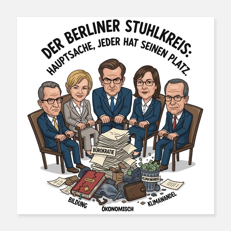 Der Berliner Stuhlkreis Poster 40x40 cm