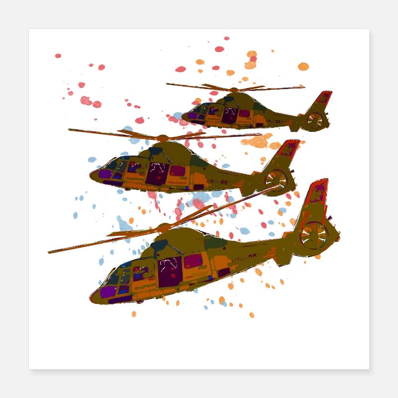 Hubschrauber Poster 40x40 cm