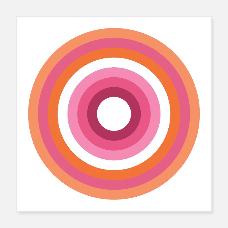 Konzentrische Ringpalette LGBTQ lesbisch Poster 40x40 cm