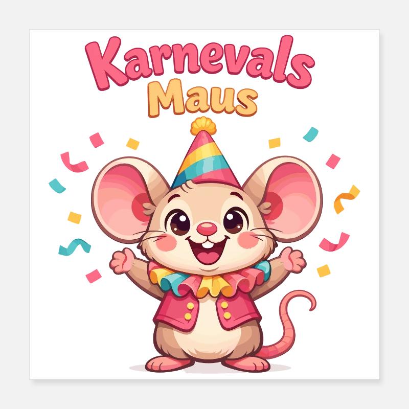 Karnevalsmaus Kölsche Mädsche – Kölle Alaaf Poster 40x40 cm