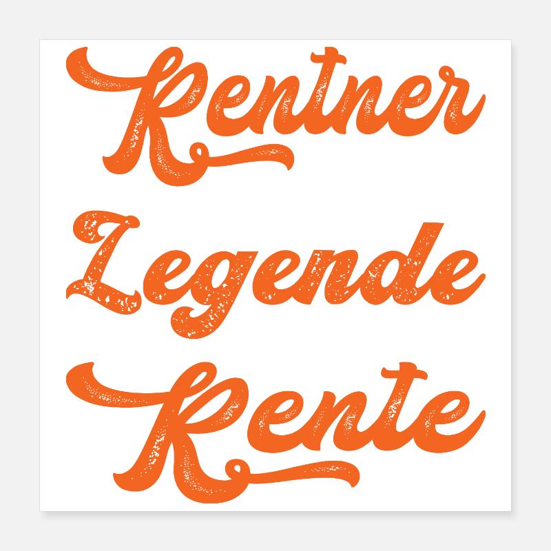 Orangene Retro Typografie 2028 Rentner 2026 Poster 40x40 cm
