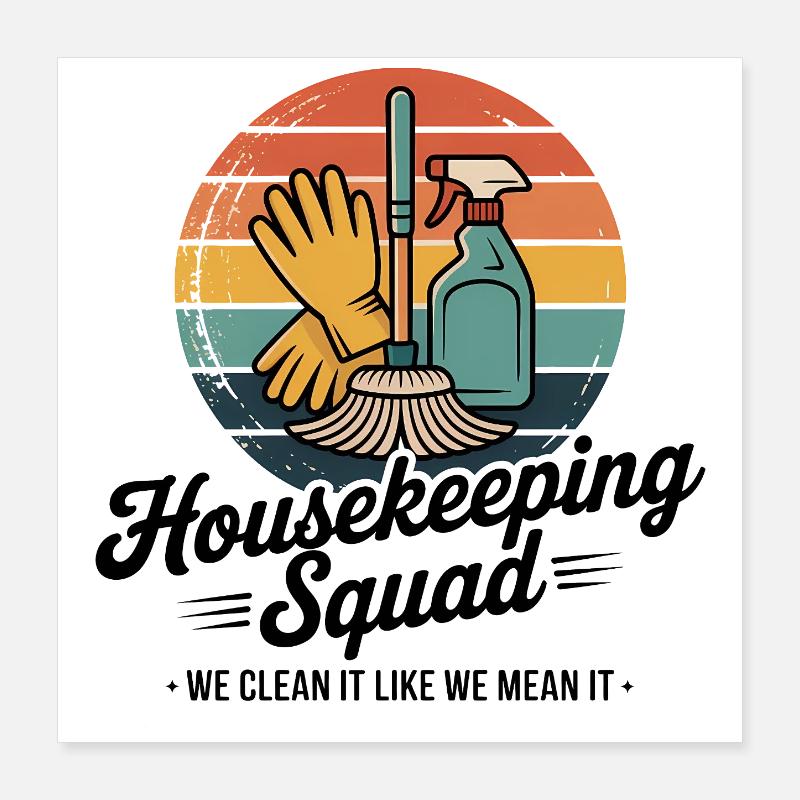 Funny Cleaning Design Poster 16" x 16" (40x40 cm)