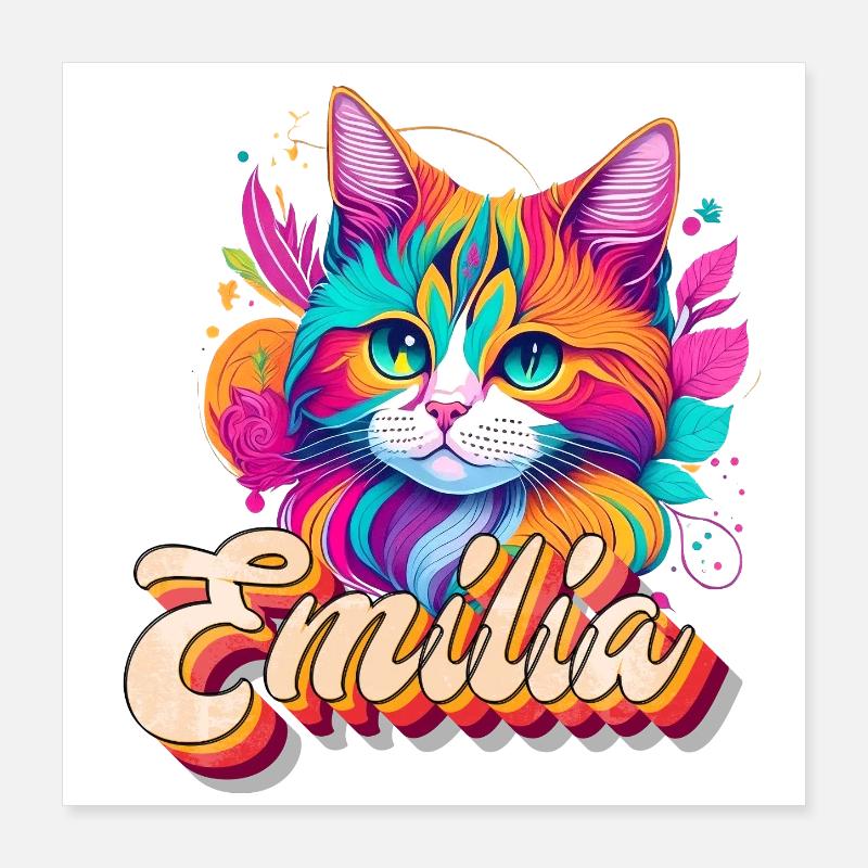 Emilia, Mädchenname, Lieblingsname Poster 40x40 cm