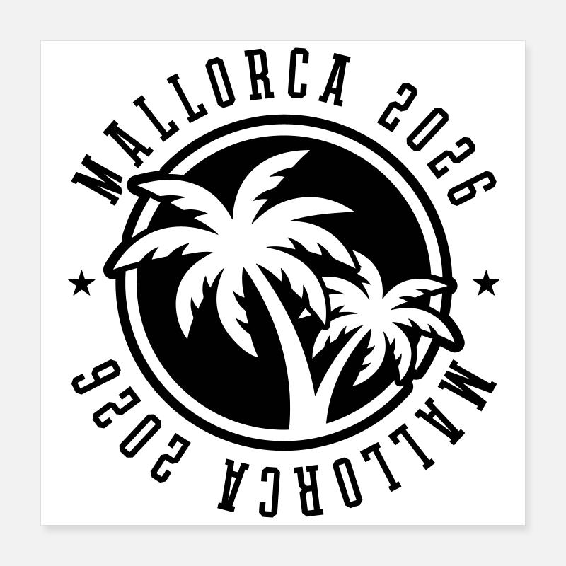Mallorca 2026 Palmen Poster 40x40 cm