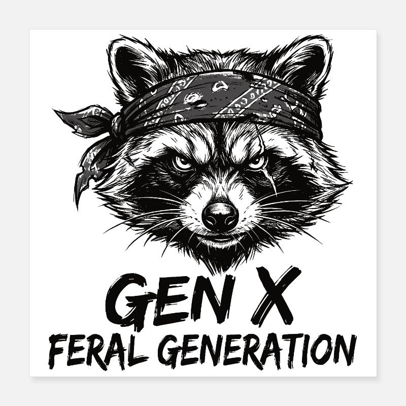 Waschbär Gen X Wilde Generation Poster 40x40 cm